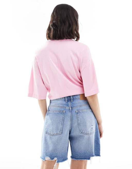Cotton On - Ruimvallende denim short in zoutwater blauw, 2 van 5