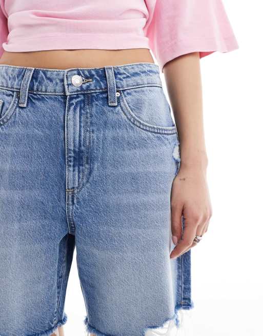 Cotton On - Ruimvallende denim short in zoutwater blauw, 5 van 5