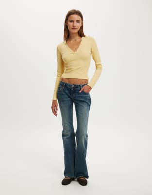 Cotton On Ryan Henley Long Sleeve In Yellow