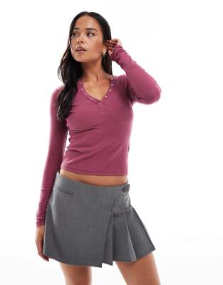 Cotton:on Cotton On Ryan Henley Long Sleeve T-shirt In Brown