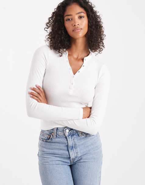 Cotton On ryan henley long sleeve top in vintage white - view 1