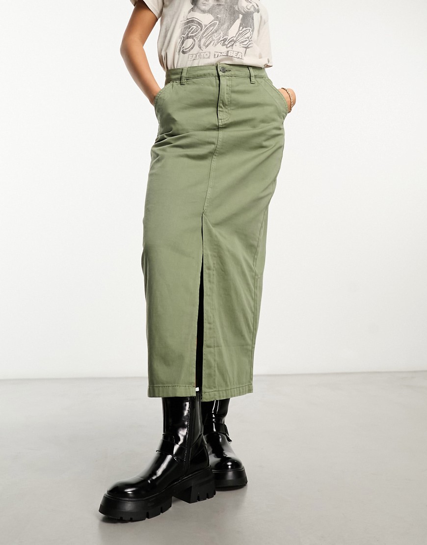 Cotton On ryder utility maxi skirt in khaki-Green