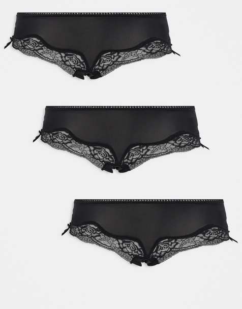 Cotton On – Sabrina – Czarne koronkowe figi boyleg - view 1