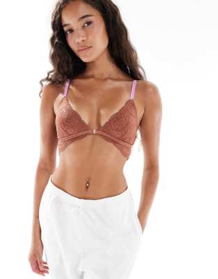 Cotton:on Cotton On Sabrina Lace Bralette In Brown