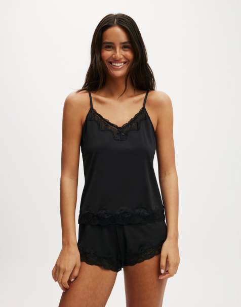 Cotton On Sabrina lace longline cami in black - view 1