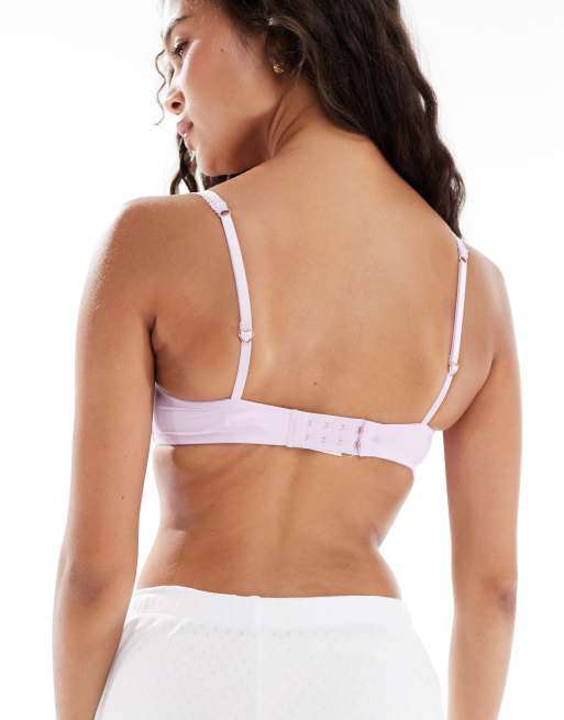 Cotton On - Sabrina - Lyslilla bralette med blondekant og dyb rund hals, 4 af 4