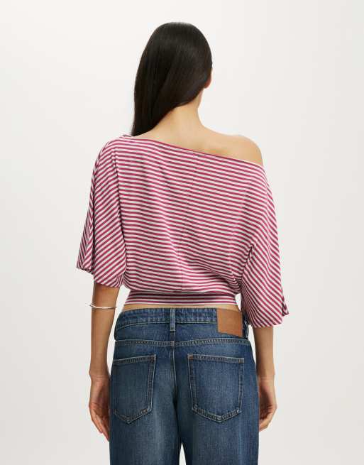 Cotton On Sage off shoulder short sleeve in multi, 4 of 4