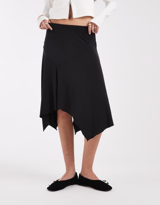 Cotton On - Sandy - Asymmetrische midirok in zwart, 2 van 5