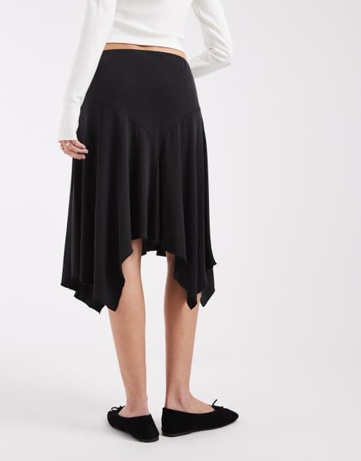 Cotton On - Sandy - Asymmetrische midirok in zwart, 5 van 5