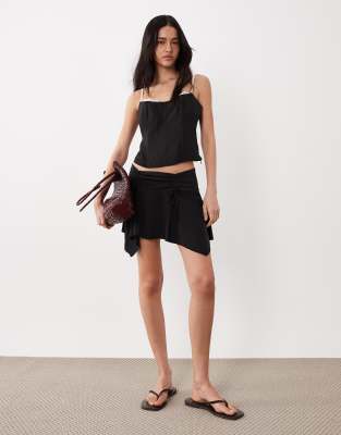 Cotton On Sandy Hanky Hem Mini Skirt In Black