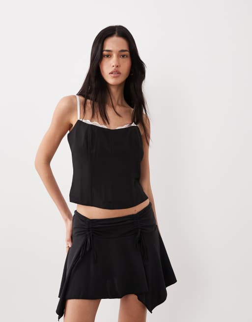 Cotton On sandy hanky hem mini skirt in black, 2 of 5