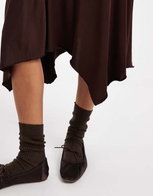 Cotton On Sandy midi skirt in dark oak, 3 of 5