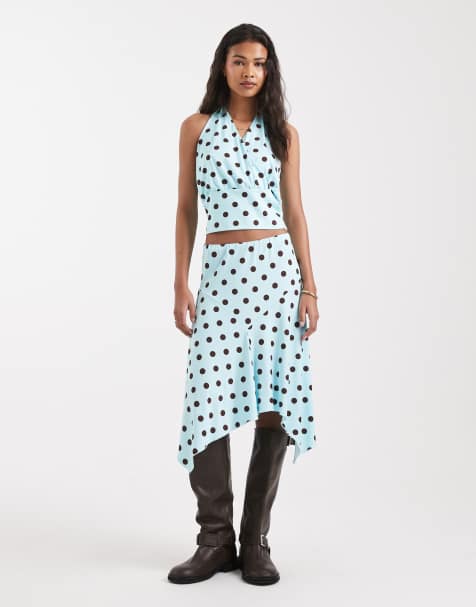 Cotton On sandy polka dot asymmetric midi skirt in polka dot (part of a set) - view 1