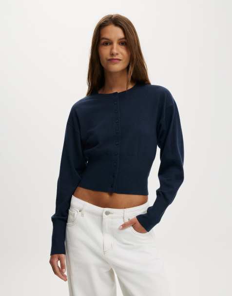 Cotton On Sara button cardigan in navy