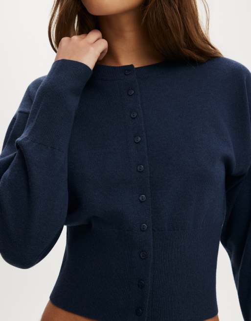 Cotton On Sara button cardigan in navy, 2 of 4