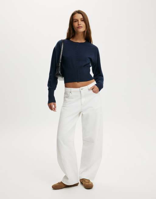 Cotton On Sara button cardigan in navy, 4 of 4