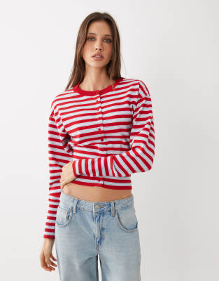 Cotton On Sara Button Cardigan In Red