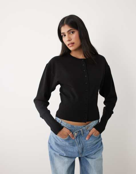Cotton On Sara button front cardigan in black - view 1