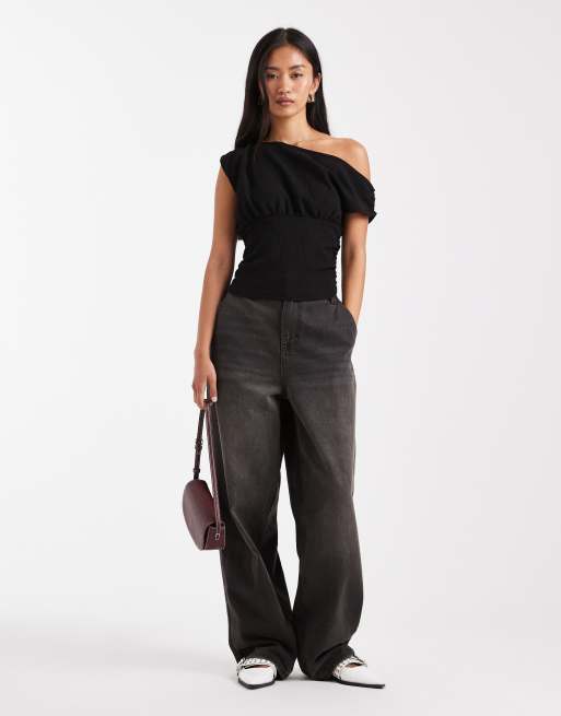 Cotton On sara off shoulder top in black, 4 of 4