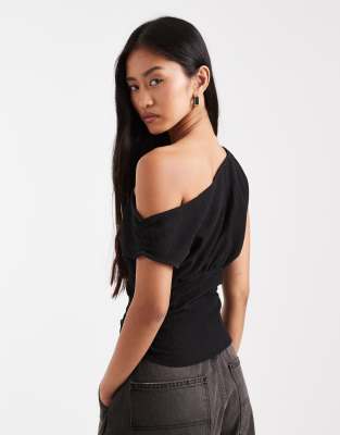 Cotton On Sara Off The Shoulder Top In Black