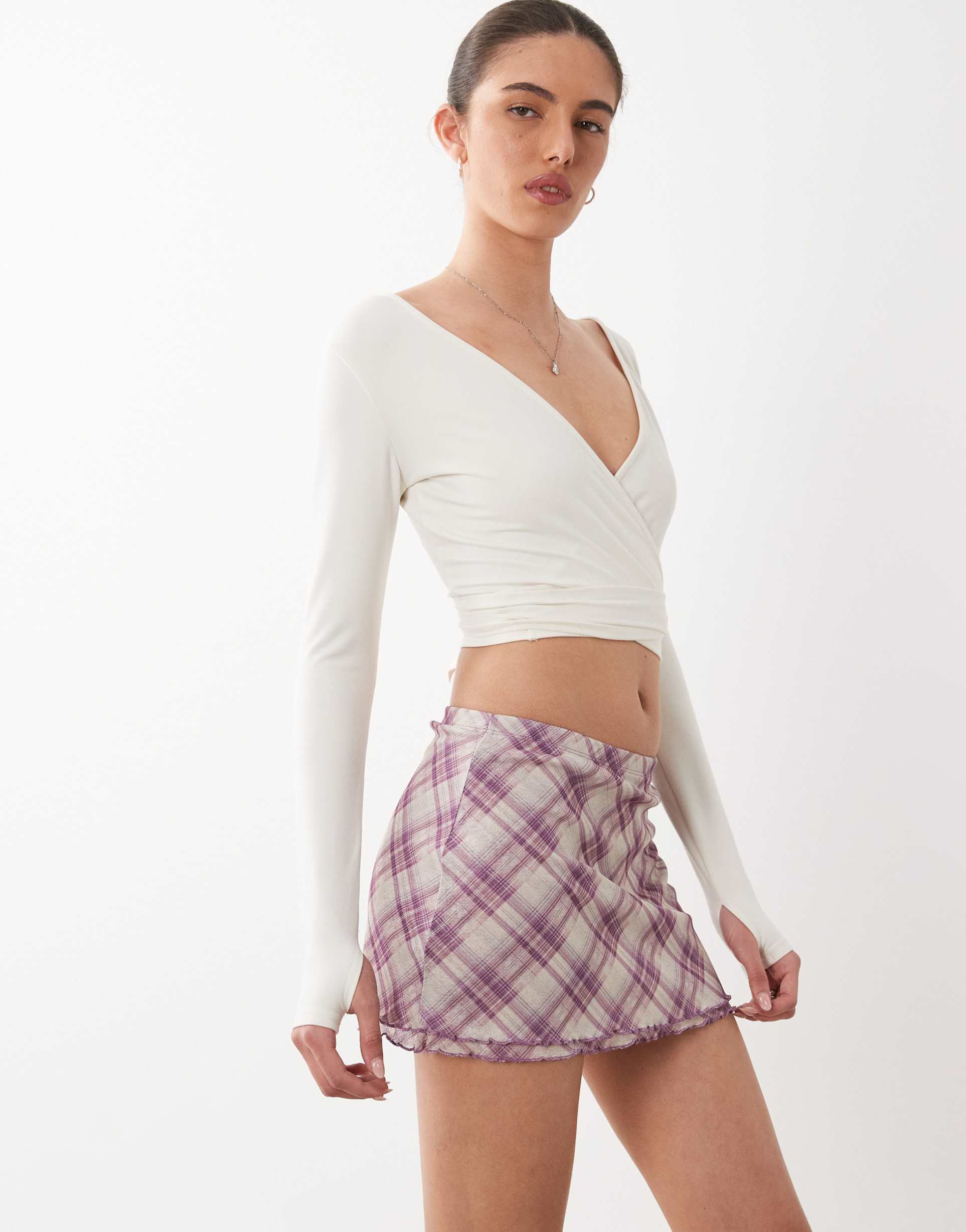 cotton on satin lace mini skirt in pink