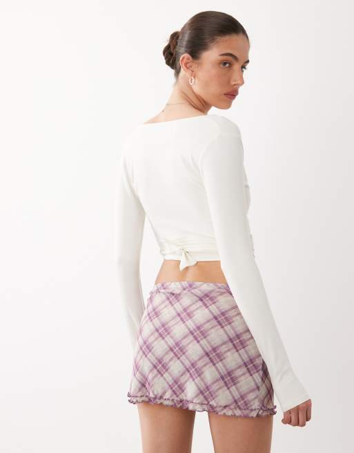 Cotton On satin lace mini skirt in pink, 5 of 5