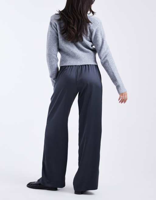 Cotton On satin style pull-on pants in black, 3 of 5