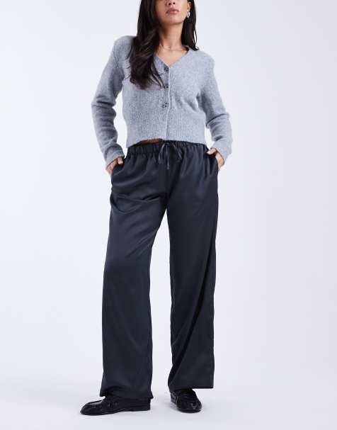 Cotton On satin style pull on trouser in black
