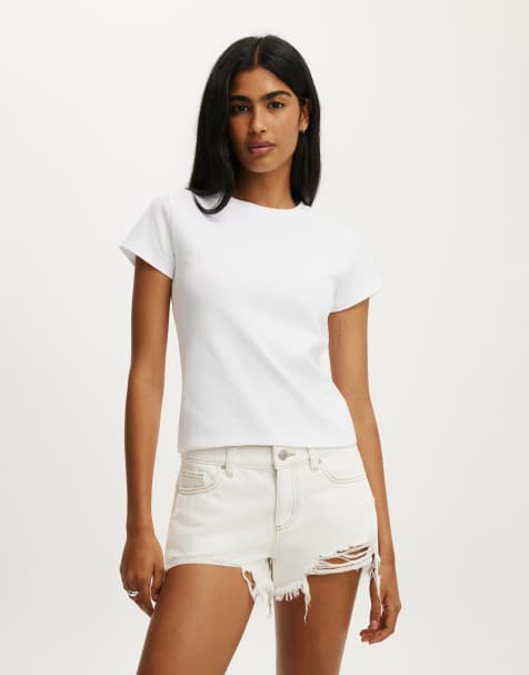 Cotton On Saturday denim short in white - view 1