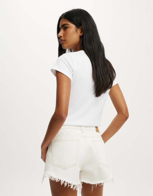 Cotton On Saturday denim short in white, 2 of 4