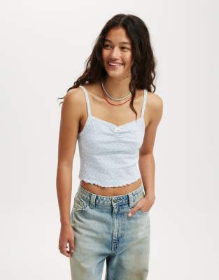 Cotton On Scarlet pointelle cami in blue 