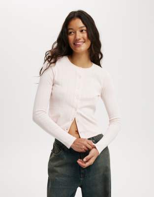 Cotton  On Scarlet pointelle cardi in pink 