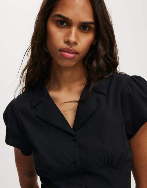 Cotton On Scarlet shirt mini dress in black, 2 of 4