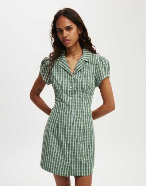 Cotton On Scarlet shirt mini dress in green - view 1