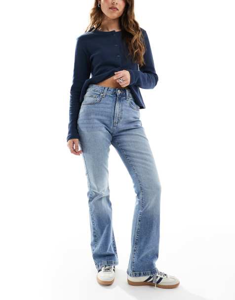 Cotton On – Schlagjeans in Steinblau im Stil der 70er mit hohem Bund - view 1