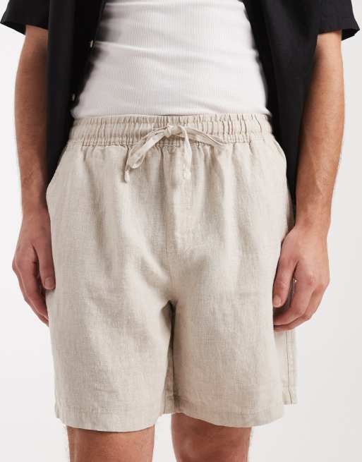Cotton On – Schlichte Leinen-Shorts in Hellbeige, 4 von 5