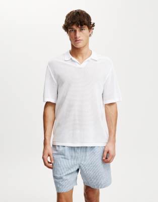 Schlichte Shorts in gestreiftem Blau Blau 2XL