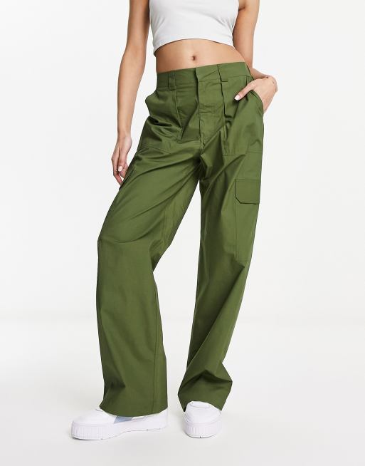 Cotton Cargo Pants - Khaki green - Ladies