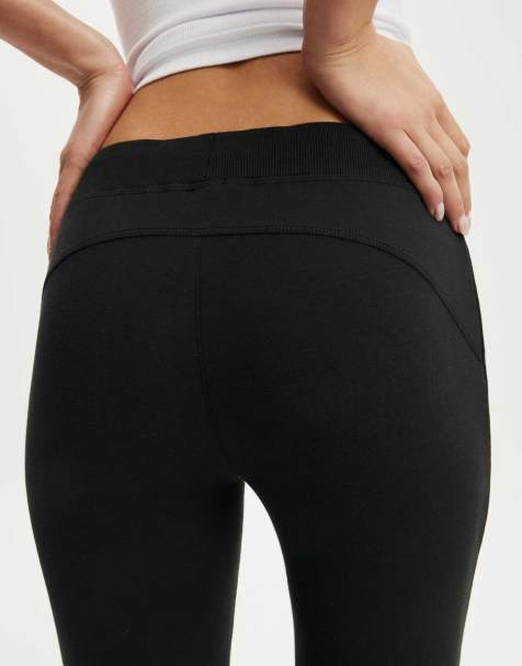 Cotton On Sculpt fleece bootleg sweatpant in black - view 1