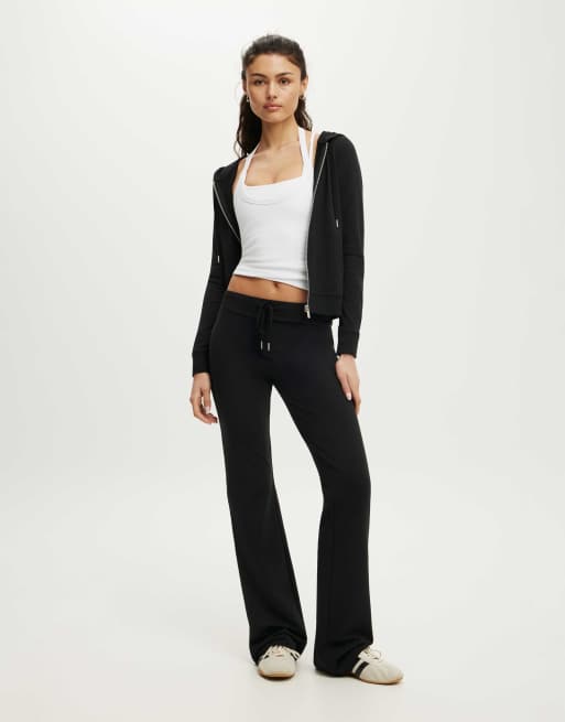 Cotton On Sculpt fleece bootleg sweatpant in black, 2 of 4