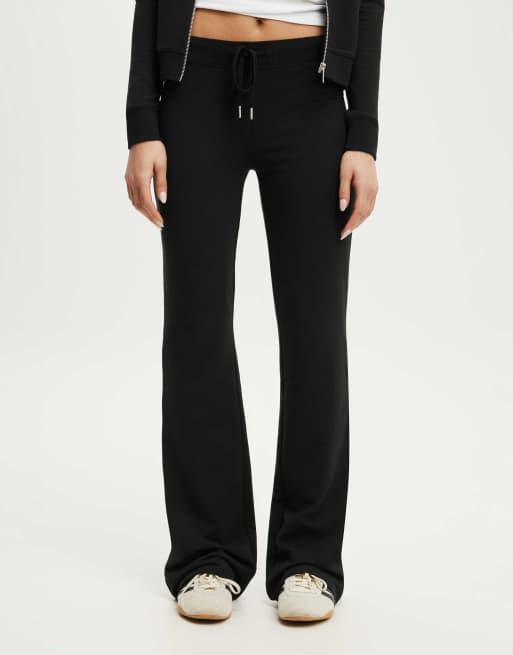 Cotton On Sculpt fleece bootleg sweatpant in black, 3 of 4