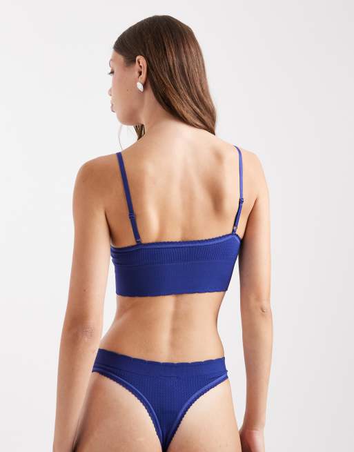 Cotton On seamless high cut thong brief in ultra blue, 3 of 4