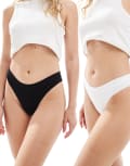 [Cotton:On] Cotton On seamless hipster cheeky brief multipack in black and white 12 Black and white