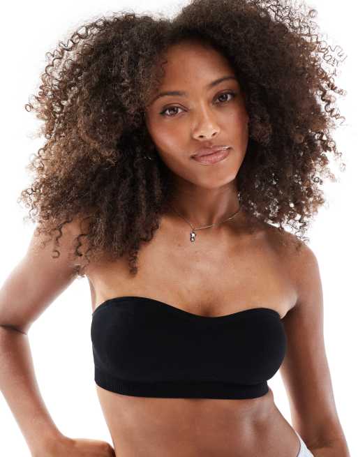 Cotton On seamless sweetheart padded bandeau in black