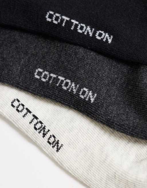 Cotton On - Set van 5 paar enkelsokken in zwart en grijs, 3 van 3