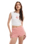 [Cotton:On] Cotton On shirred micro shorts in nectarine gingham-Multi 4 NECTARINE GINGHAM