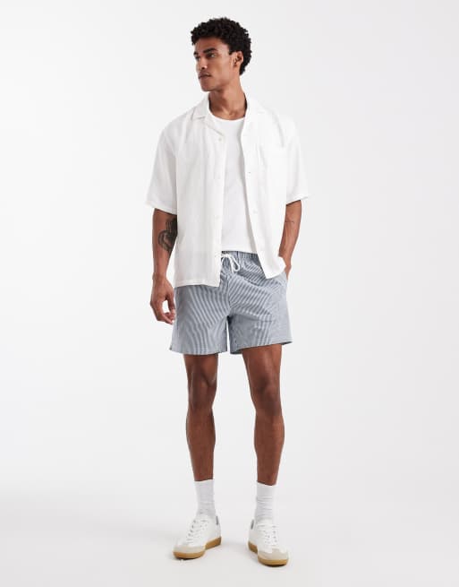 Cotton On - Short de bain en crépon rayé - Bleu marine, 3 de 5
