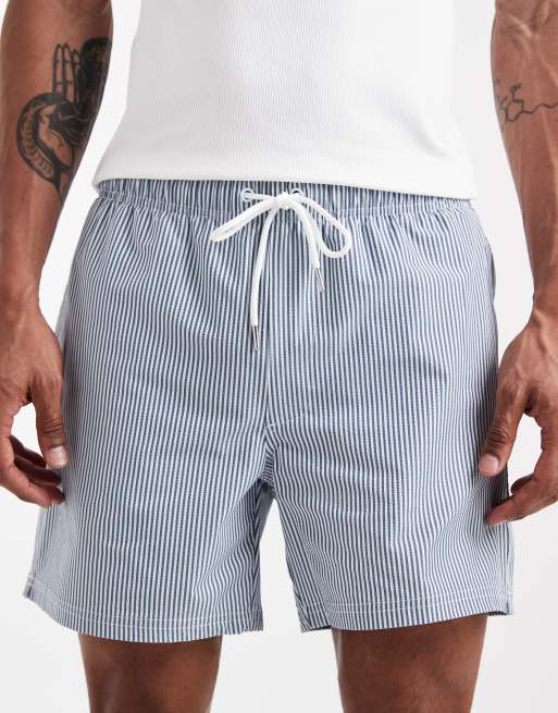 Cotton On - Short de bain en crépon rayé - Bleu marine, 4 de 5