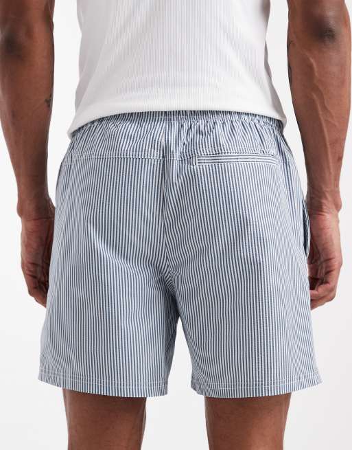 Cotton On - Short de bain en crépon rayé - Bleu marine, 5 de 5
