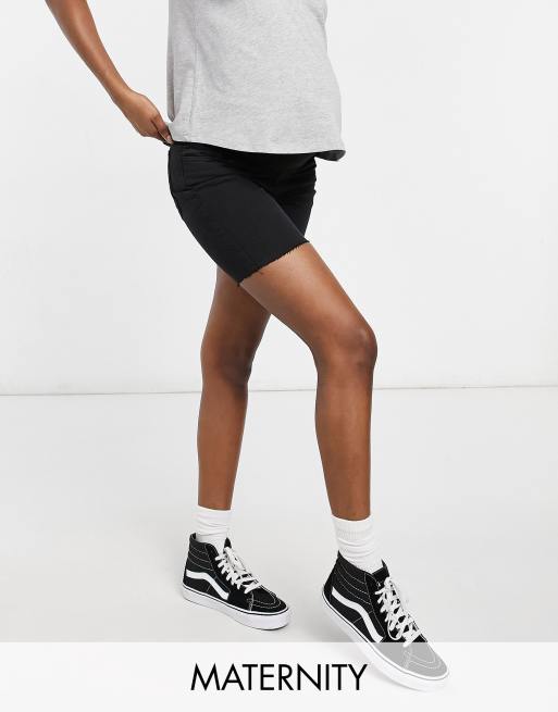 Cotton On - Short de maternité en jean stretch style bermuda recouvrant le ventre - Noir 